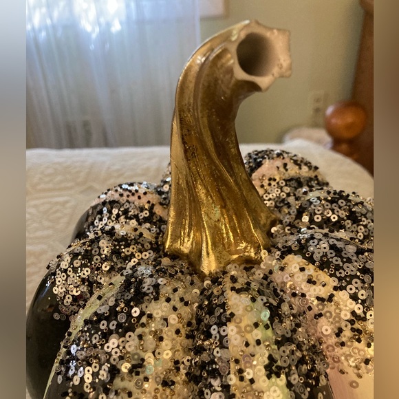 MACKENZIE CHILDS Beaded Striped Pumpkin Medium 10 inch - Picture 3 of 6